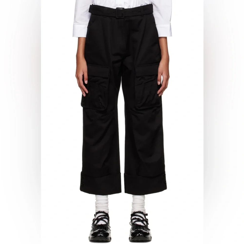 Simone Rocha Black Belted Wide Cargo Trouser - Picture 1 of 3